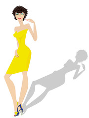 Fashionable model representing new clothes