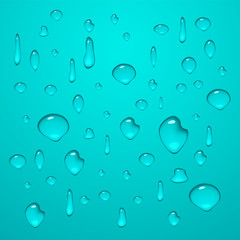 Different water drop with shadow and reflection