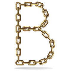 Golden Letter B, made with chains