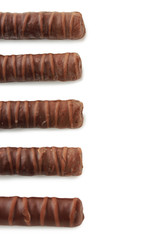 Delicious chocolate bars isolated on white