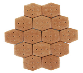 Delicious crackers isolated on white