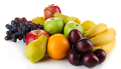 Composition of different fruits isolated on white