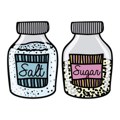 salt and sugar drawing