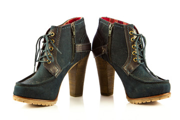 High heel women shoes on white background