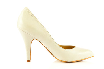 Fototapeta premium High heel women shoes on white background