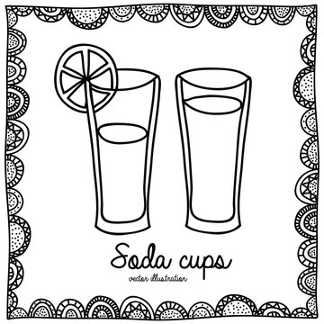 soda cups drawing