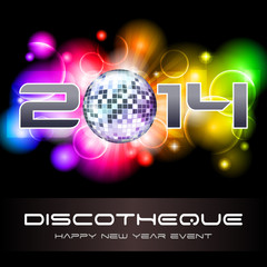 2014 light explosion - New Year's disco and event flyer template