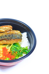 Grilled saba with rice or Shioyaki