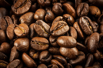 Roasted coffee beans background