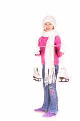 Cute little girl with figure skates