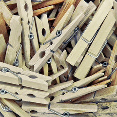 Wooden clothes pegs