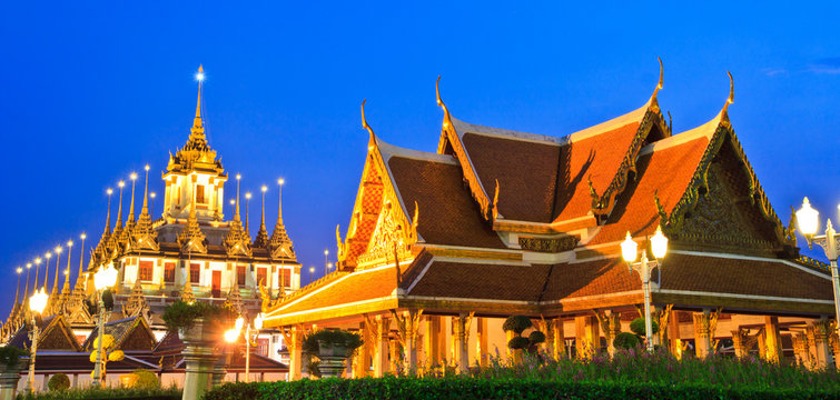 Loha Prasat Metal Palace at Wat Ratchanaddaram in Thailand