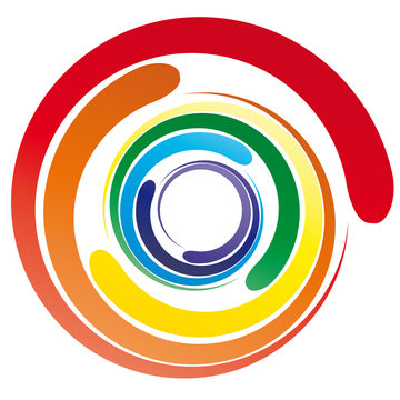 Chakra Wirbel - Energiewirbel - Logo f&uuml;r Kreativit&auml;t, Meditation, Yoga, Pers&ouml;nlichkeitsentwicklung, Achtsamkeit und Heilung, innere Zufriedenheit finden