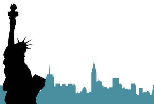 Statue of Liberty & New York -vector