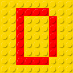 Letter D in construction kit.