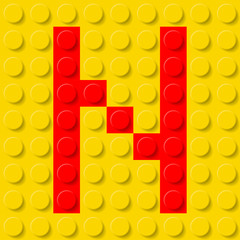 Letter N in construction kit.
