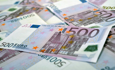 Obraz na płótnie Canvas 500 Euro money banknotes