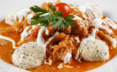 Delicious stew on the  table