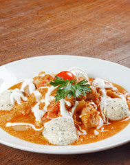 Delicious stew on the  table
