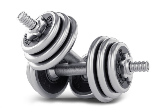 Set of dumbbells weights for fitness