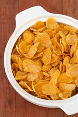 corn flakes in bowl