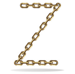 Golden Letter Z, made with chains