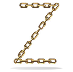 Obraz premium Golden Letter Z, made with chains