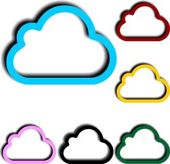 Colorful cloud icons set