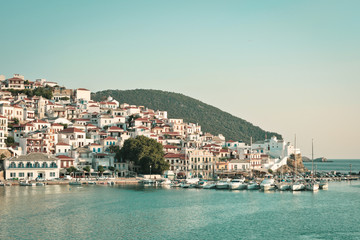 Skopelos Harbour - obrazy, fototapety, plakaty