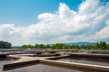 Water treatment facility with large pools