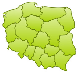 Map of Poland green