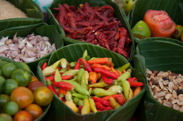 Papaya salad ingredient, a famous menu in Laos and Thailand