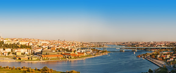 Fototapeta premium panorama golden horn at Istanbul. Turkey
