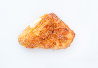 Isolated puff pastry cheese pie