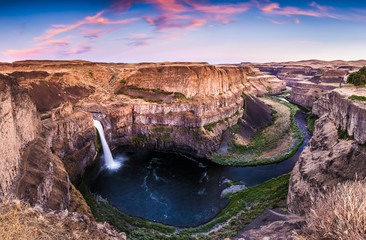 Magnificent Palouse Fall at sunset