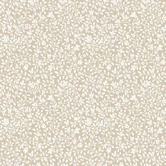 Printed roller blinds Beige Seamless pattern with silhouette of small flowers