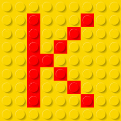 Letter K in construction kit.