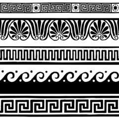 Greek style seamless borders - hand drawing