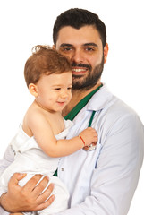 Doctor man with baby