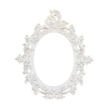 Vintage floral frame isolated on white background