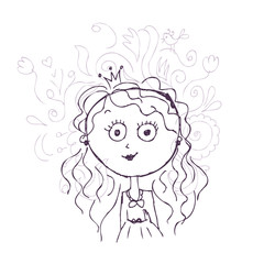 Funny little princess sketch for your design