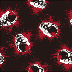 スプラッタとスカルをパターンに