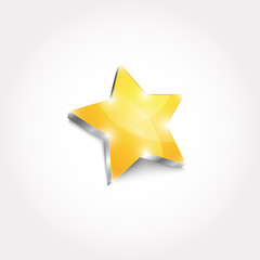 Fototapeta premium Shiny golden star icon on light background. Eps 10