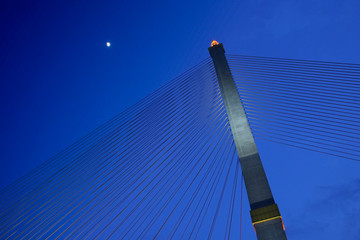 Suspension Bridge At Night