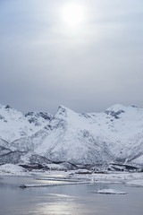 Fototapeta na wymiar norway fjord in lofoten iceland