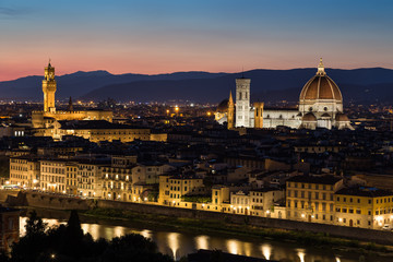 Fototapeta na wymiar Cathedral Santa Maria dei Fiore at night, Florence