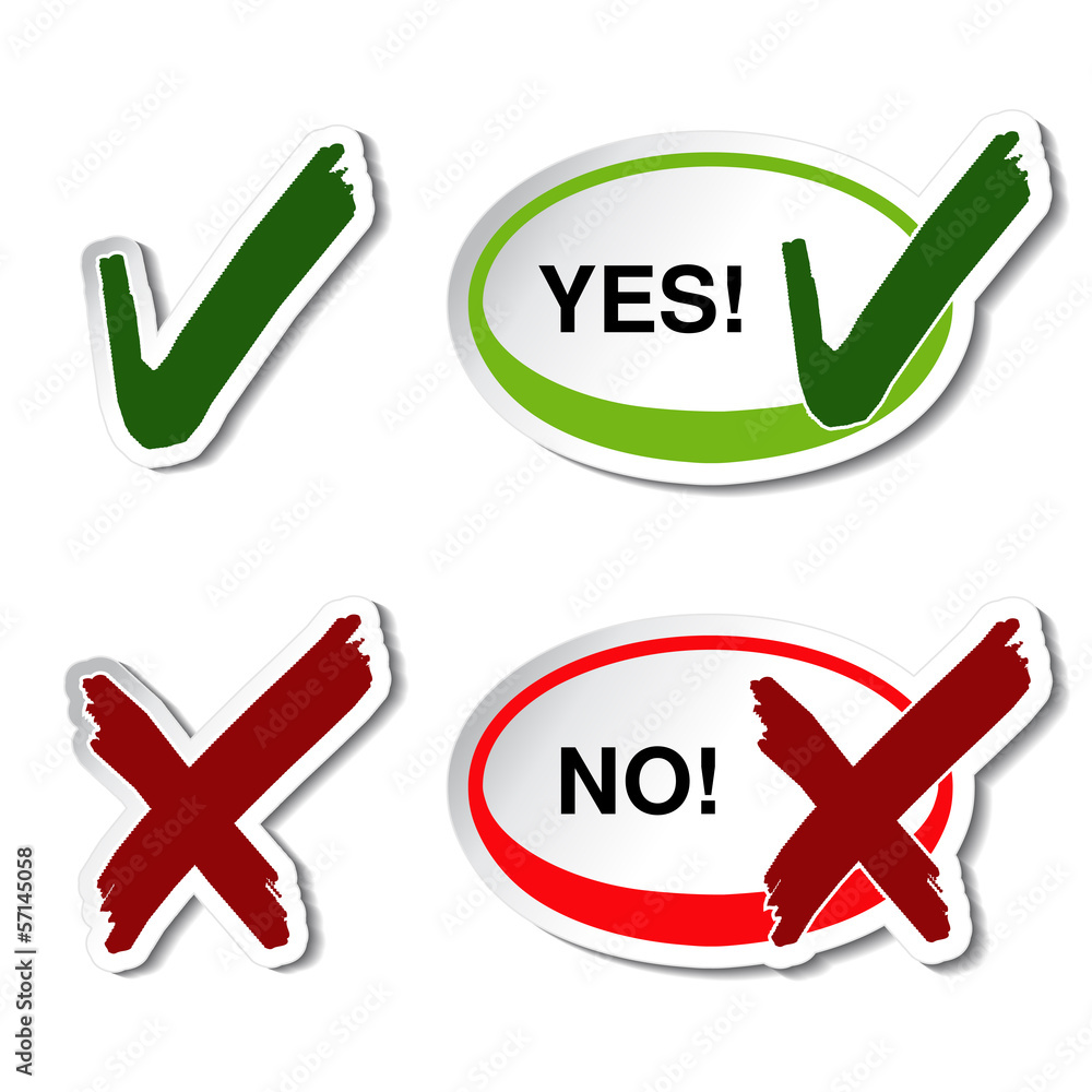 Poster vector yes no button - check mark symbol