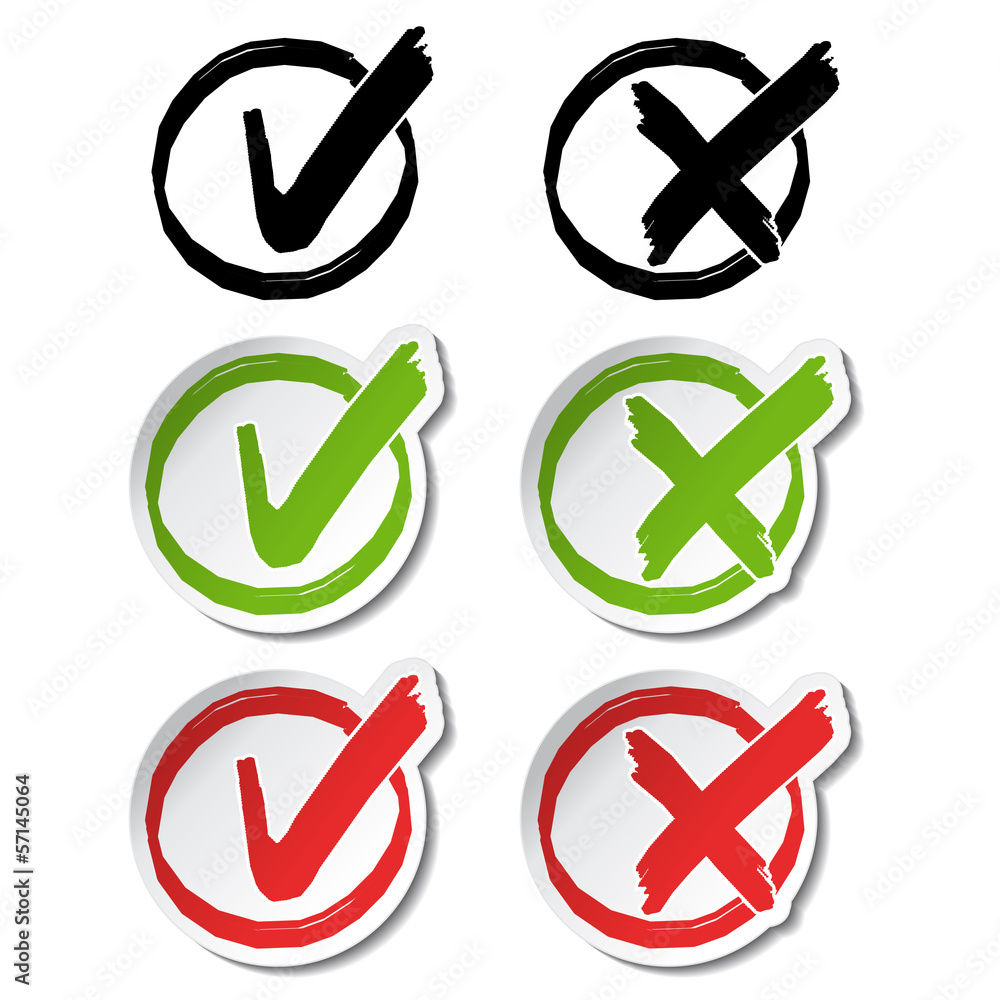 Poster vector circular check mark symbols