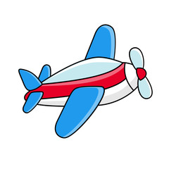 Vector flying airplane - childrens icon, symbol