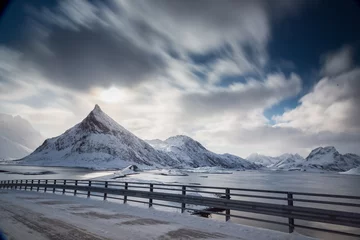 Printed roller blinds Scandinavia lofoten island during winter time